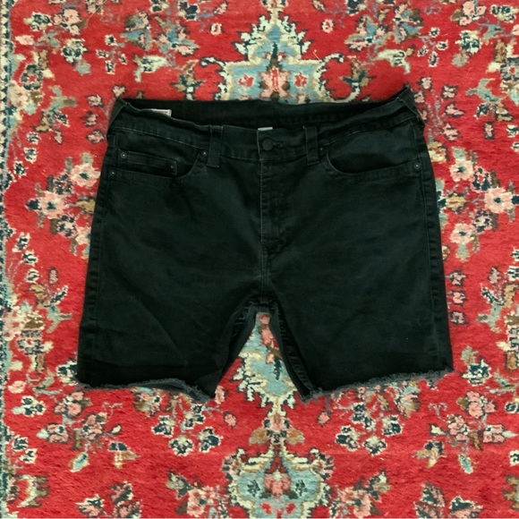 True Religion Ricky Black Relaxed Straight Cut Off Mens Jean Shorts Sz 40 - Picture 7 of 8